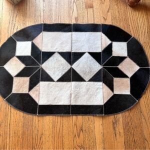 NEW HANDMADE REAL COW FUR RUG NWOT
